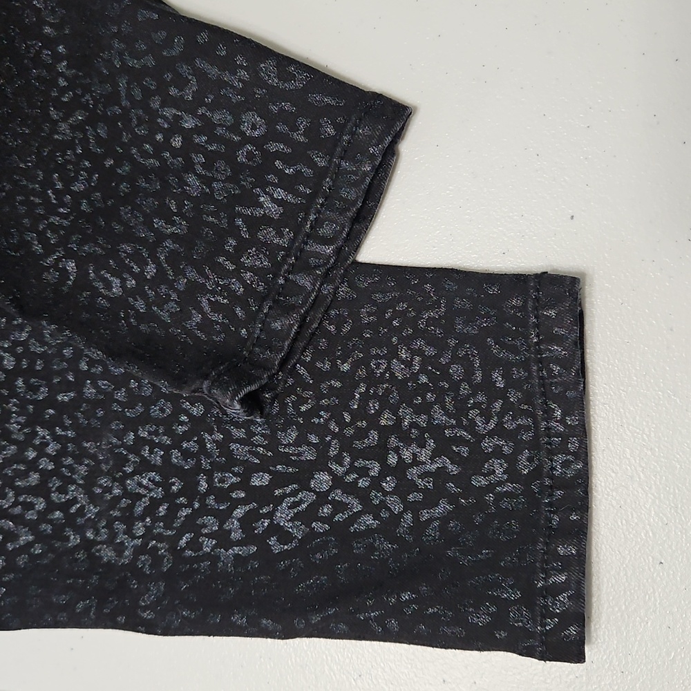 NINE WEST black leopard print jeans - Picture 8 of 13